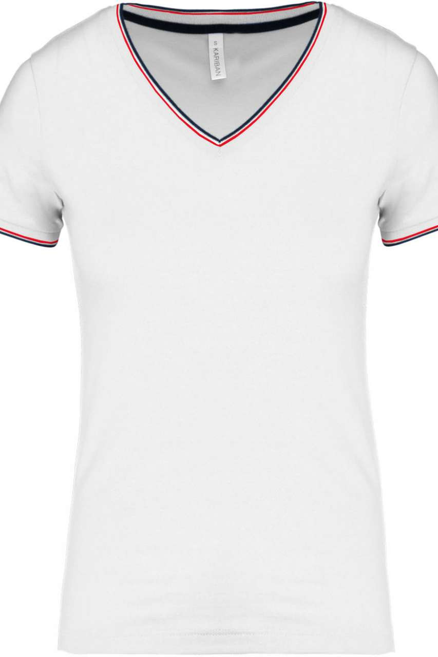 LADIES' PIQUÉ KNIT V-NECK T-SHIRT