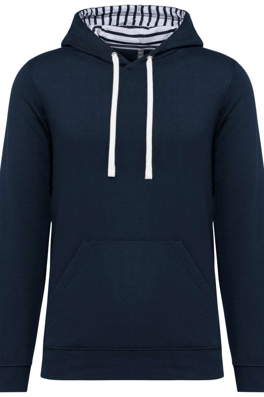 UNISEX CONTRAST PATTERNED HOODED SWEATSHIRT