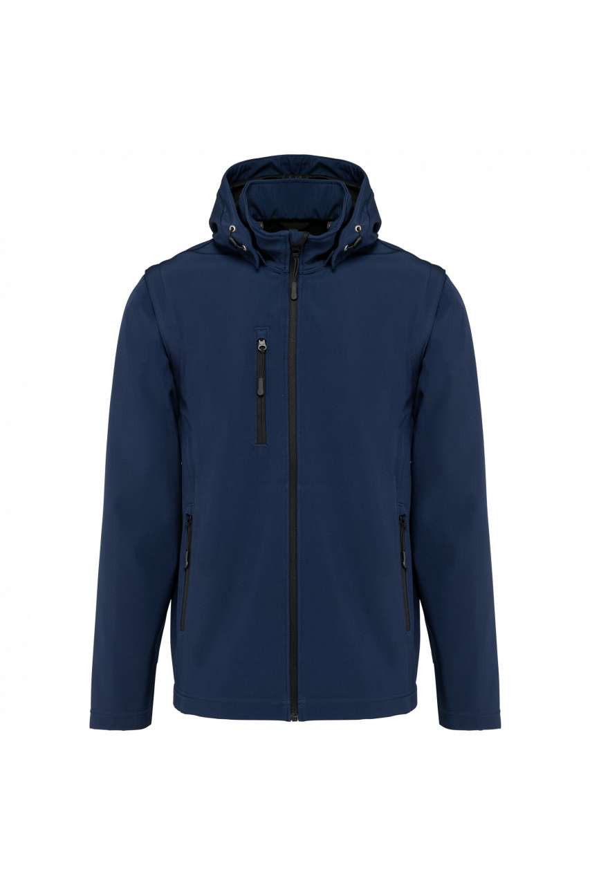 UNISEX 3-LAYER SOFTSHELL HOODED JACKET WITH REMOVABLE SLEEVES