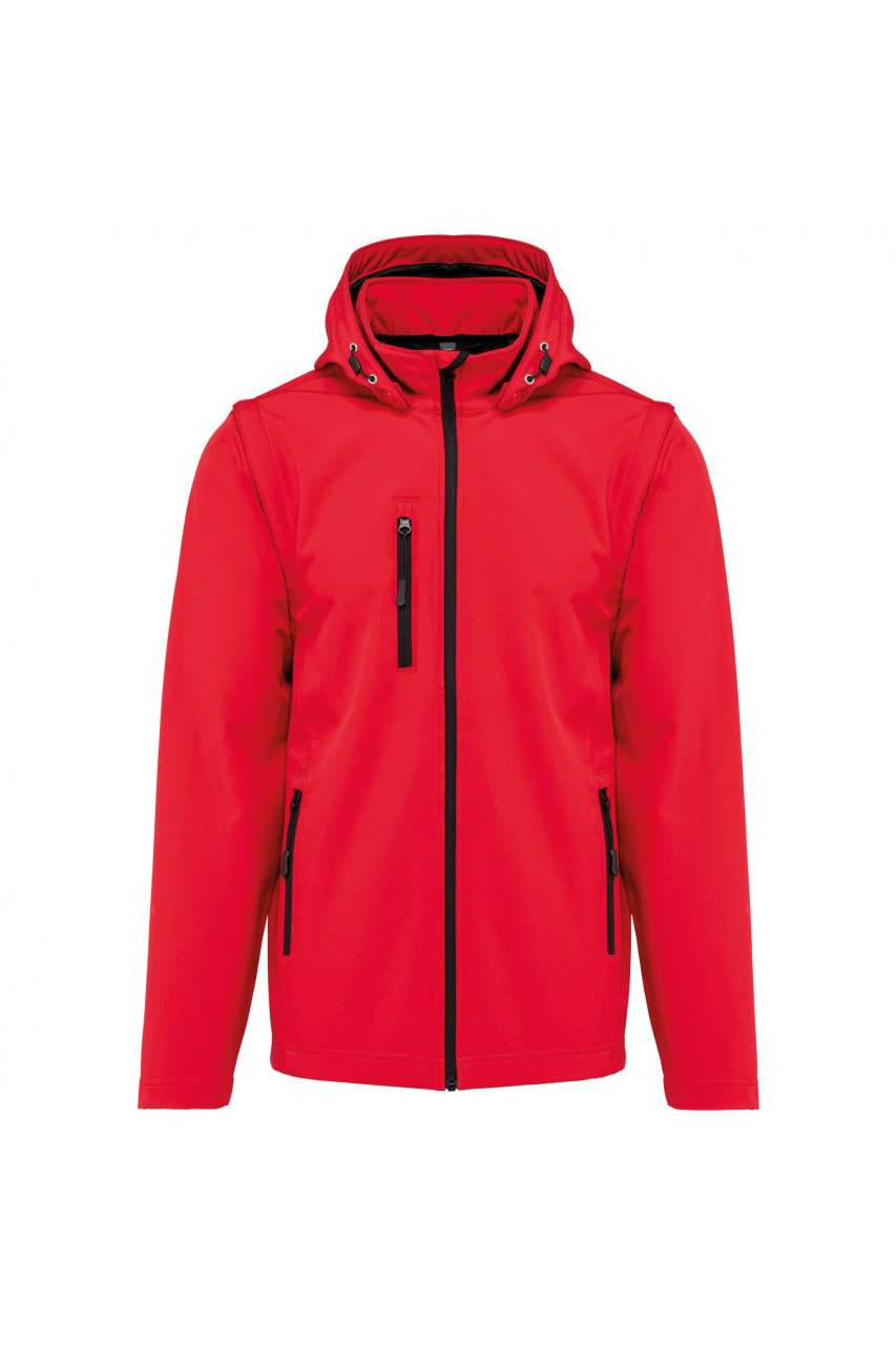 UNISEX 3-LAYER SOFTSHELL HOODED JACKET WITH REMOVABLE SLEEVES