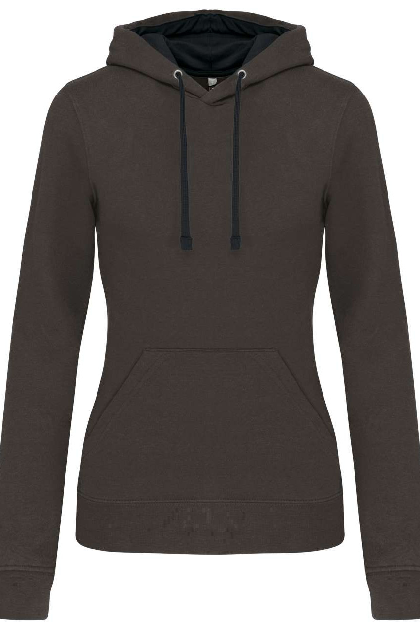 LADIES’ CONTRAST HOODED SWEATSHIRT