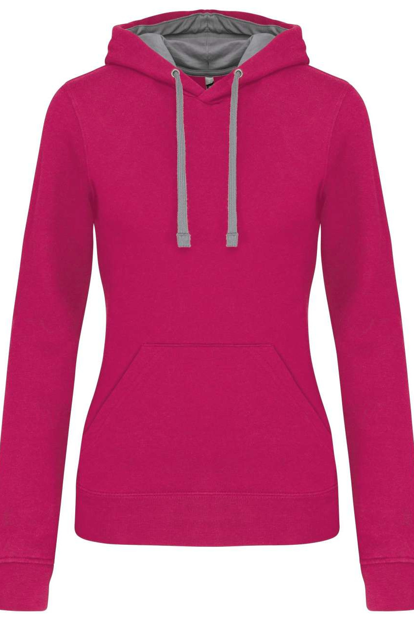LADIES’ CONTRAST HOODED SWEATSHIRT