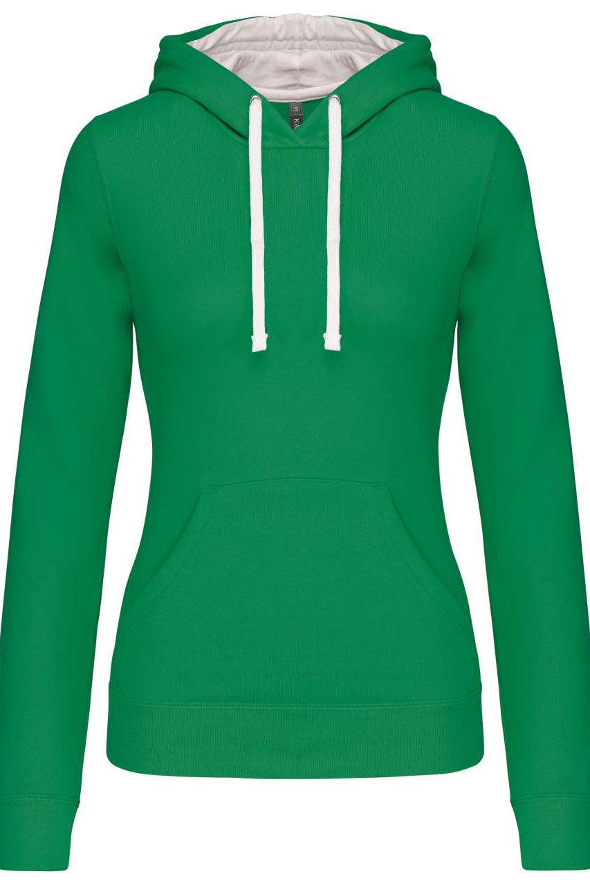 LADIES’ CONTRAST HOODED SWEATSHIRT