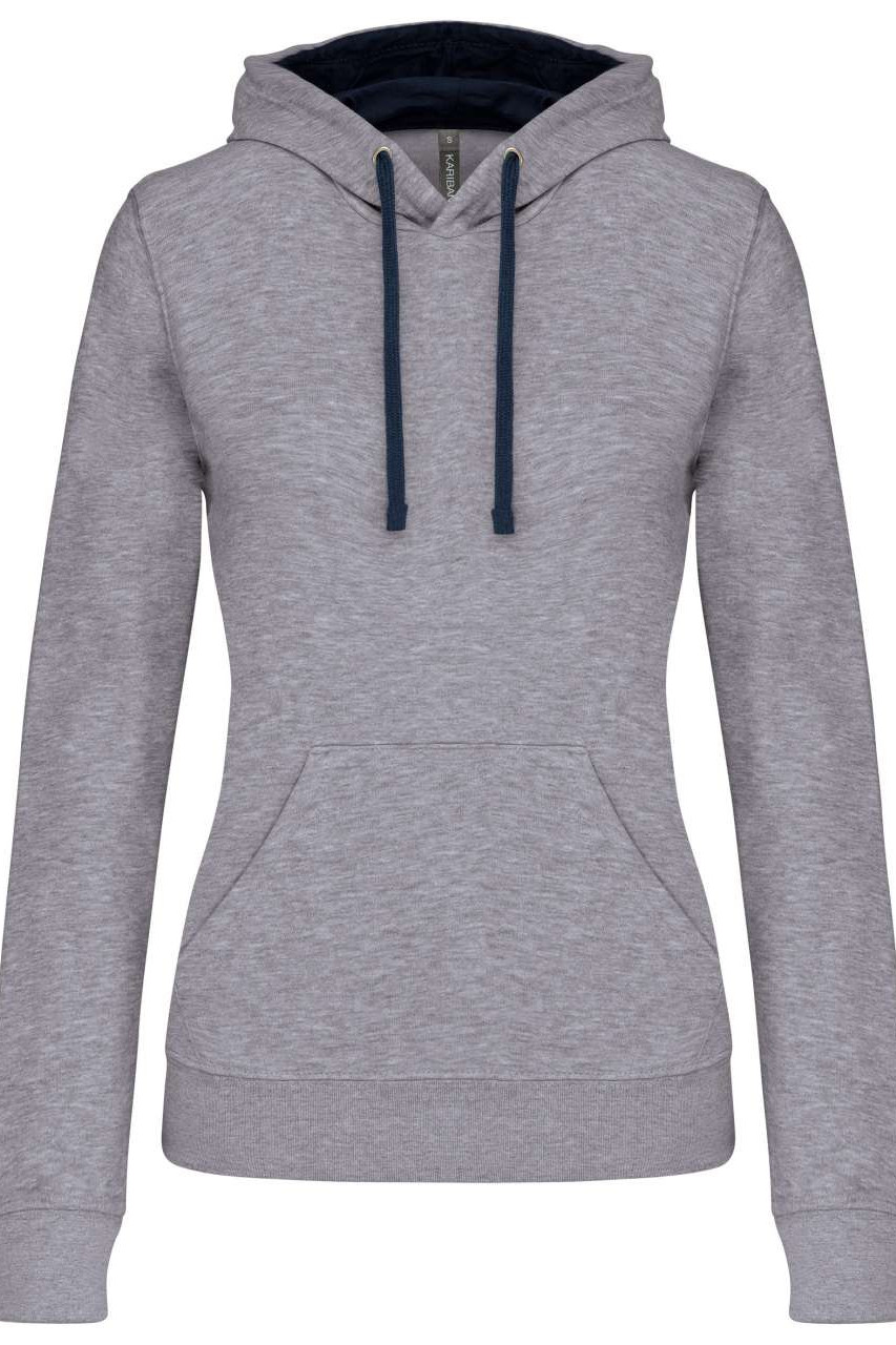 LADIES’ CONTRAST HOODED SWEATSHIRT