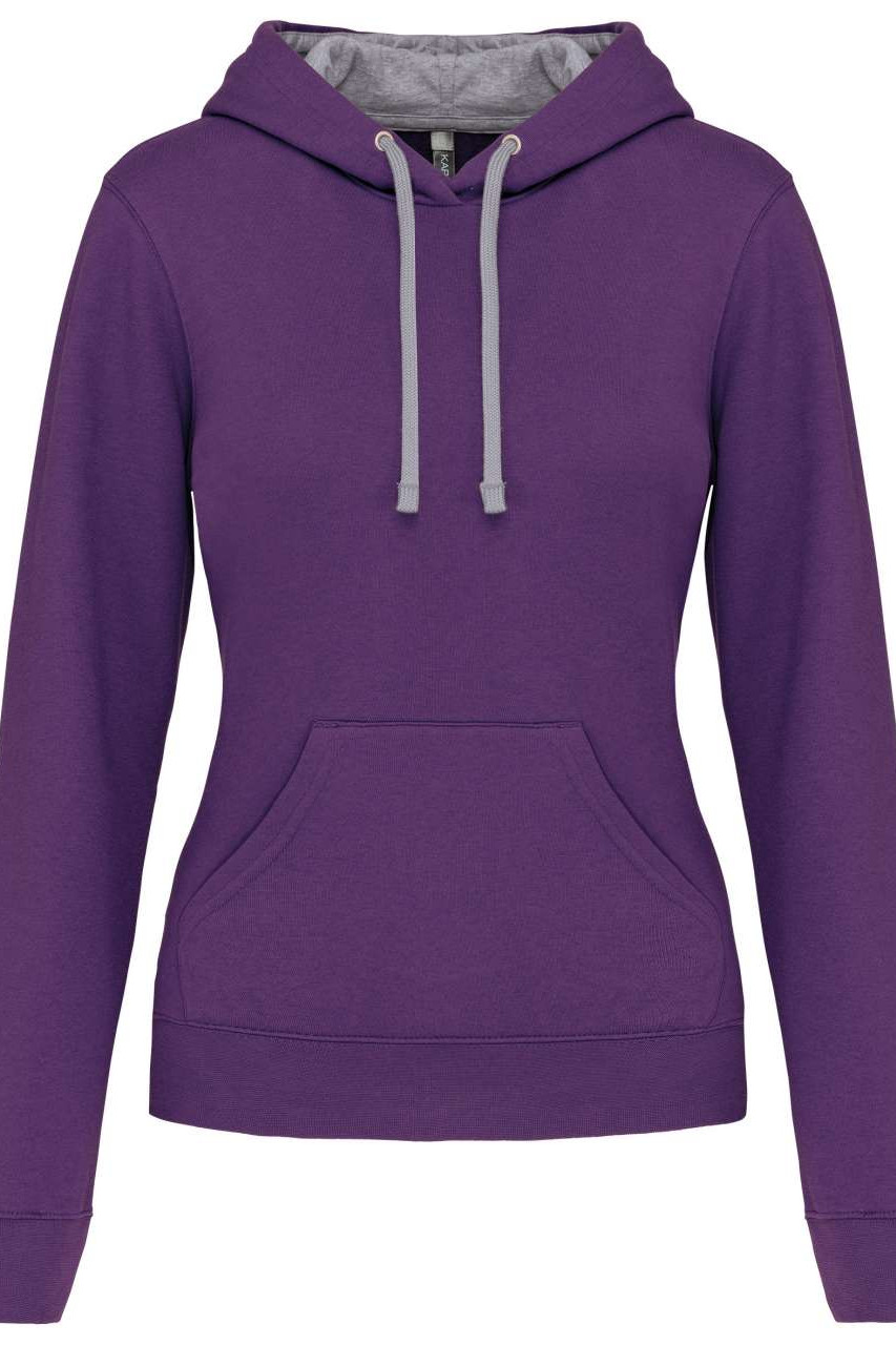 LADIES’ CONTRAST HOODED SWEATSHIRT