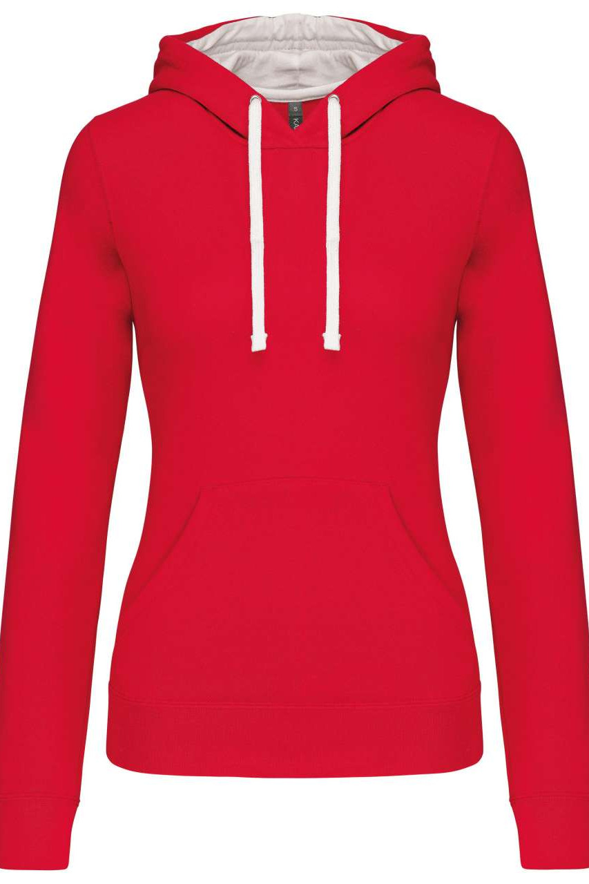 LADIES’ CONTRAST HOODED SWEATSHIRT