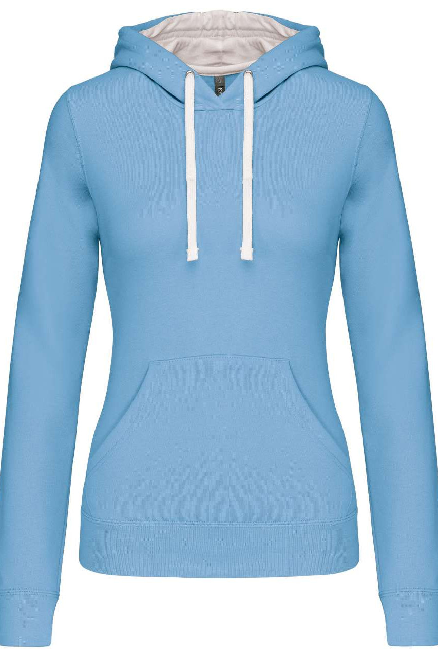 LADIES’ CONTRAST HOODED SWEATSHIRT