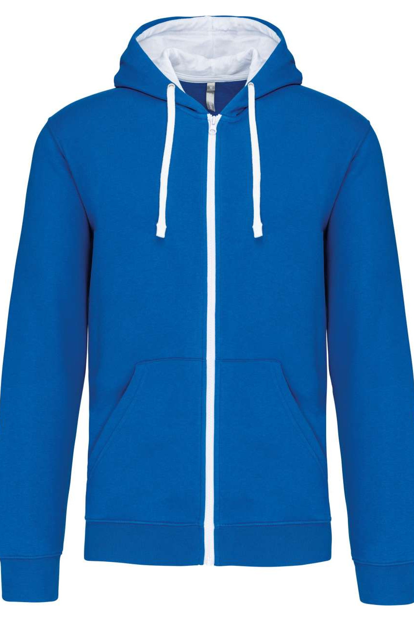 MEN'S CONTRAST HOODED FULL ZIP SWEATSHIRT