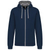 MEN'S CONTRAST HOODED FULL ZIP SWEATSHIRT