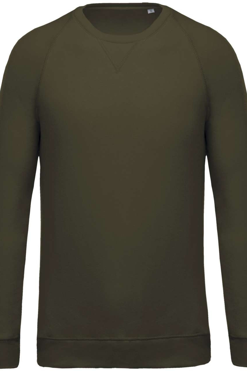 MEN'S ORGANIC COTTON CREW NECK RAGLAN SLEEVE SWEATSHIRT
