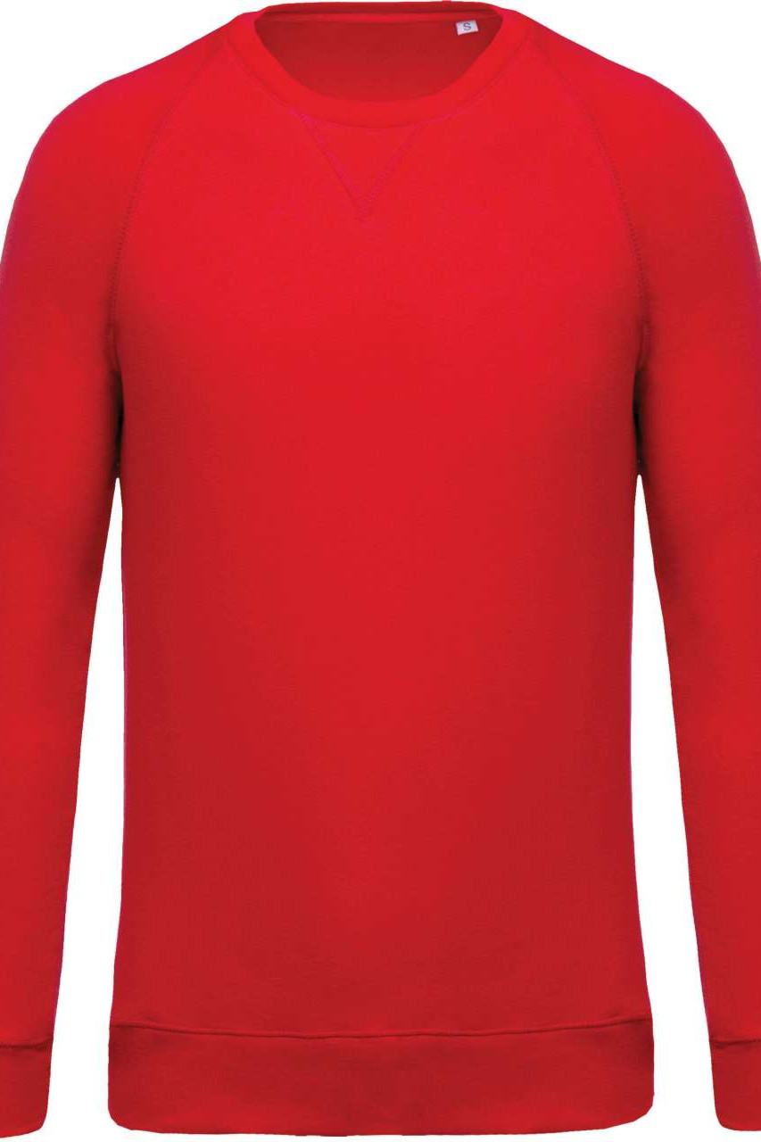 MEN'S ORGANIC COTTON CREW NECK RAGLAN SLEEVE SWEATSHIRT