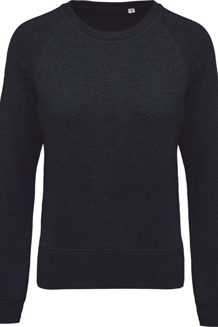 LADIES’ ORGANIC COTTON CREW NECK RAGLAN SLEEVE SWEATSHIRT