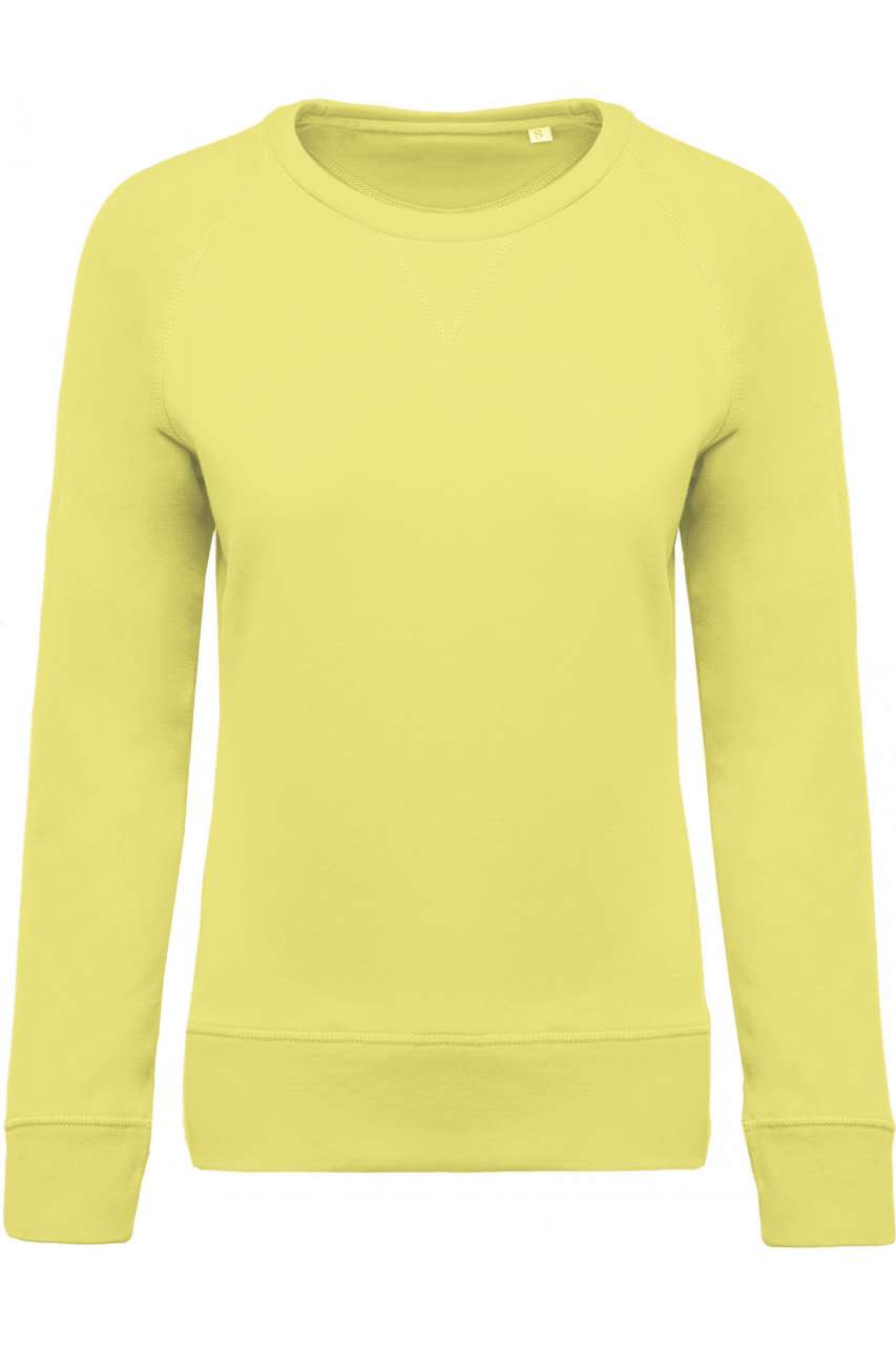 LADIES’ ORGANIC COTTON CREW NECK RAGLAN SLEEVE SWEATSHIRT