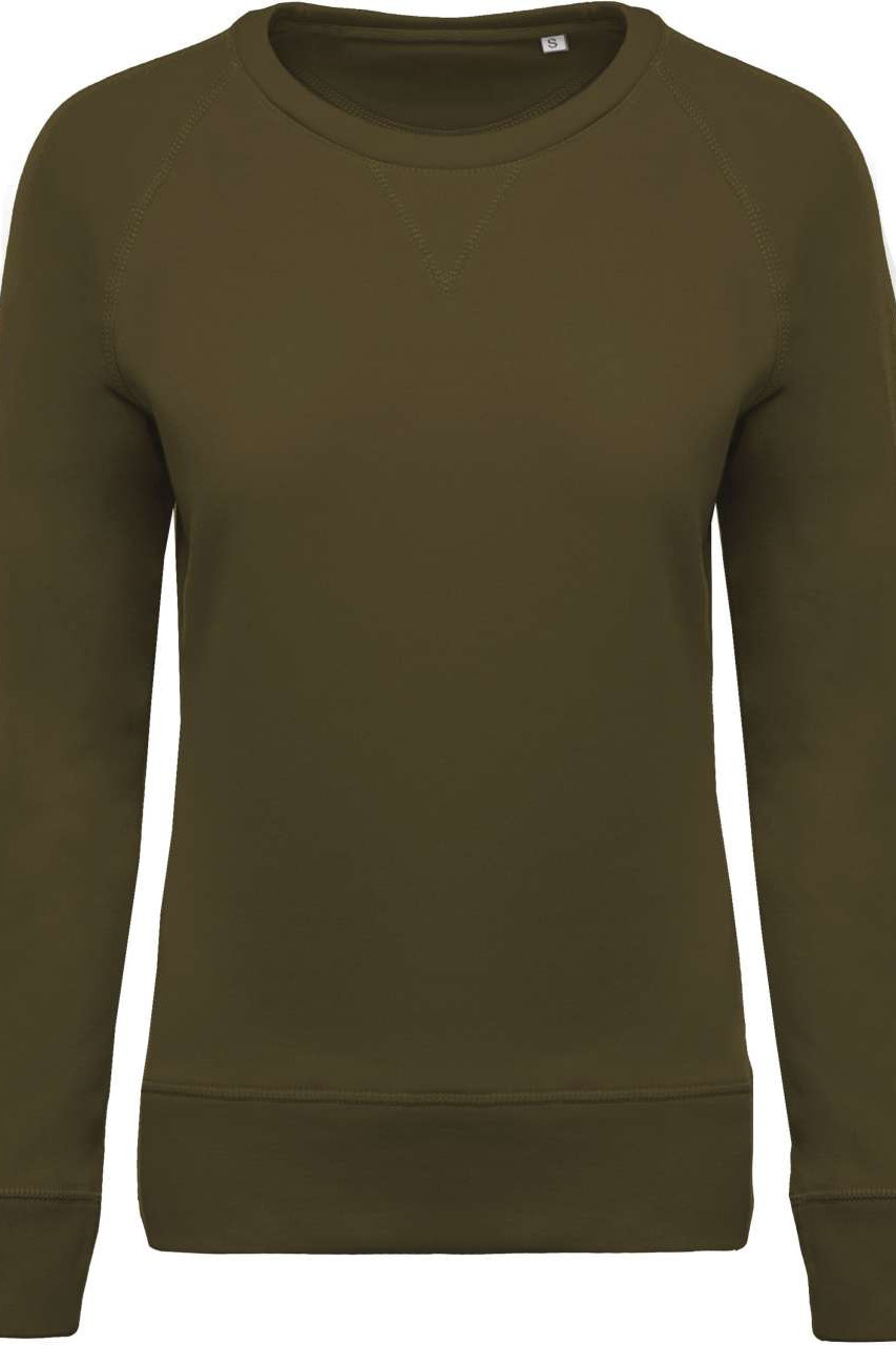 LADIES’ ORGANIC COTTON CREW NECK RAGLAN SLEEVE SWEATSHIRT