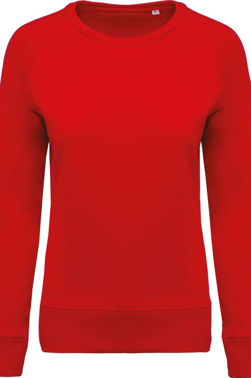 LADIES’ ORGANIC COTTON CREW NECK RAGLAN SLEEVE SWEATSHIRT