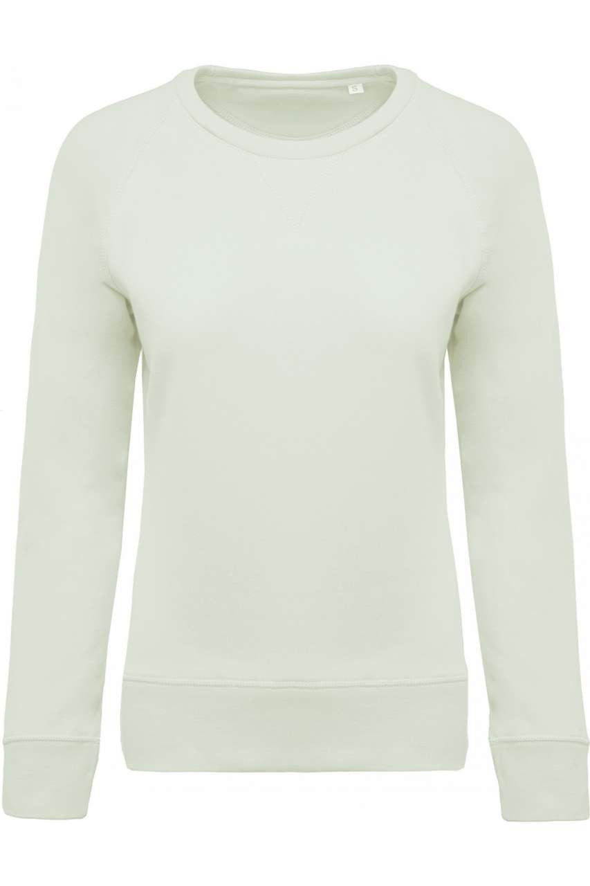 LADIES’ ORGANIC COTTON CREW NECK RAGLAN SLEEVE SWEATSHIRT
