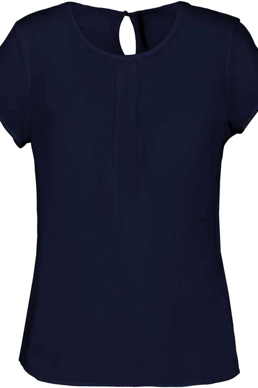LADIES' SHORT-SLEEVED CREPE BLOUSE
