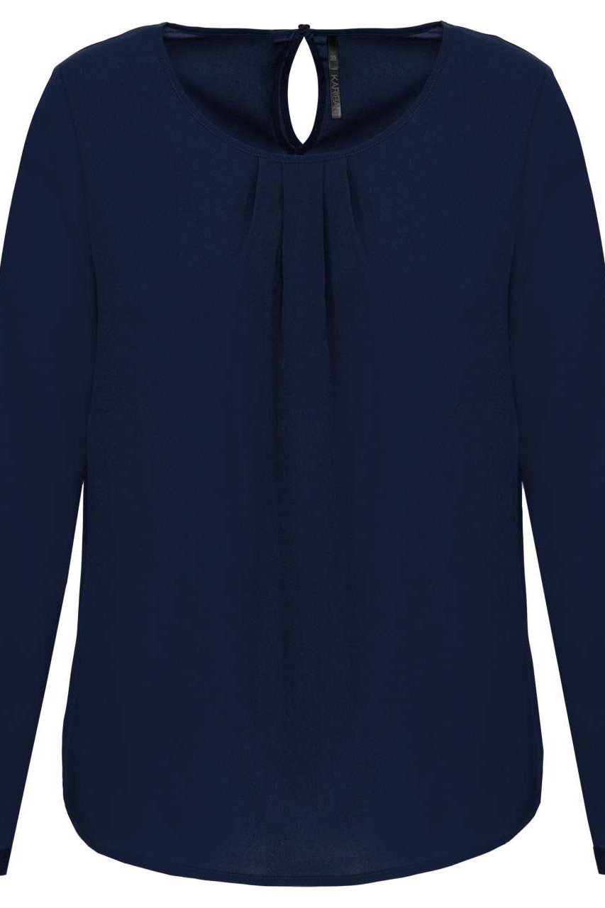 LADIES' LONG-SLEEVED CREPE BLOUSE