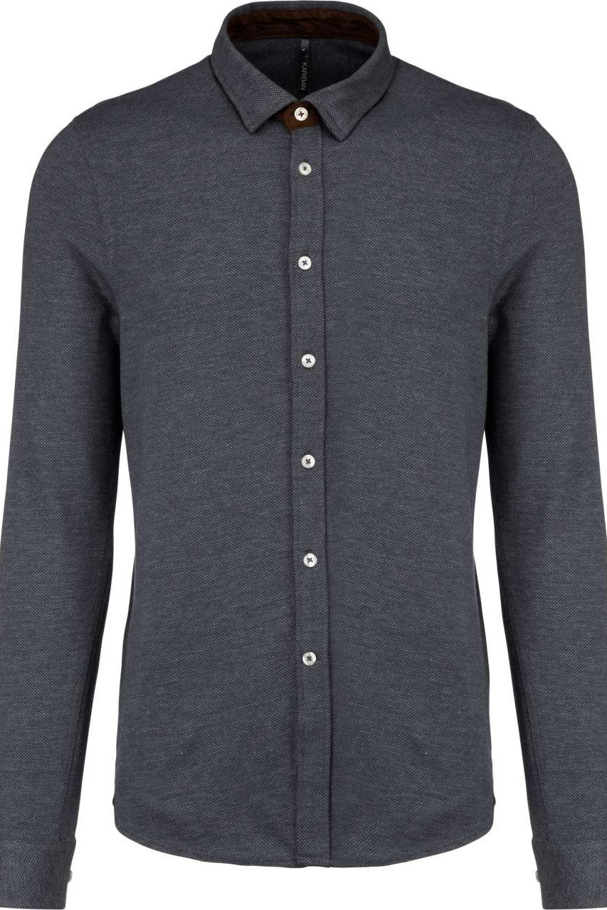 LONG-SLEEVED JACQUARD KNIT SHIRT