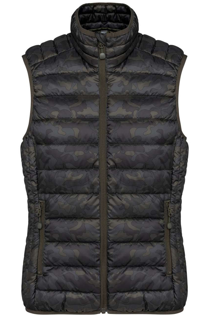 LADIES' LIGHTWEIGHT SLEEVELESS FAKE DOWN JACKET