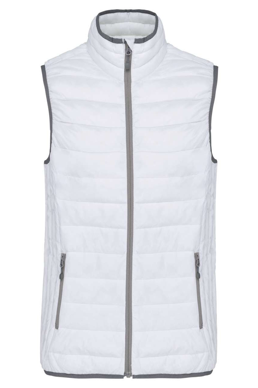 LADIES' LIGHTWEIGHT SLEEVELESS FAKE DOWN JACKET