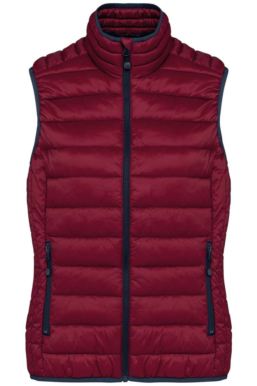LADIES' LIGHTWEIGHT SLEEVELESS FAKE DOWN JACKET