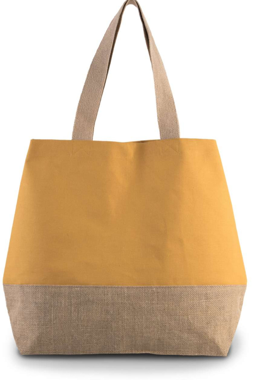 CANVAS & JUTE HOLD-ALL SHOPPER BAG