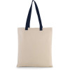 FLAT CANVAS SHOPPER WITH CONTRAST HANDLE