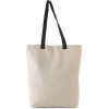 FLAT CANVAS SHOPPER WITH CONTRAST HANDLE