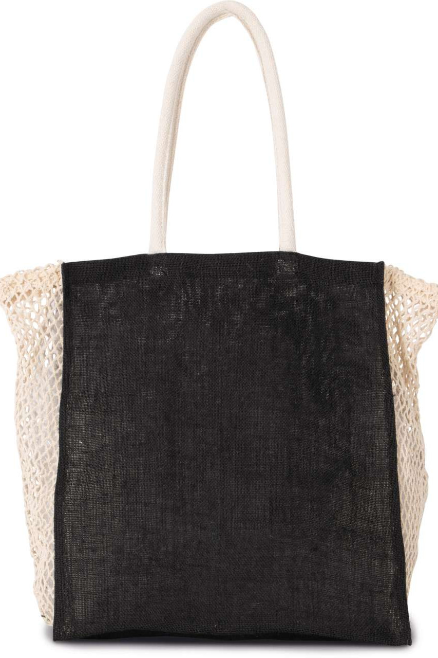 SHOPPING BAG WITH MESH GUSSET