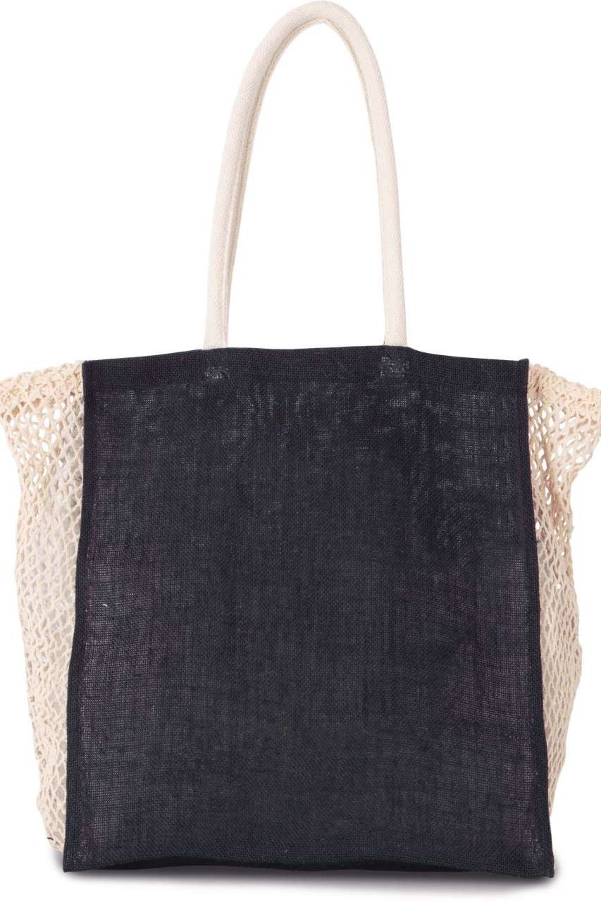SHOPPING BAG WITH MESH GUSSET