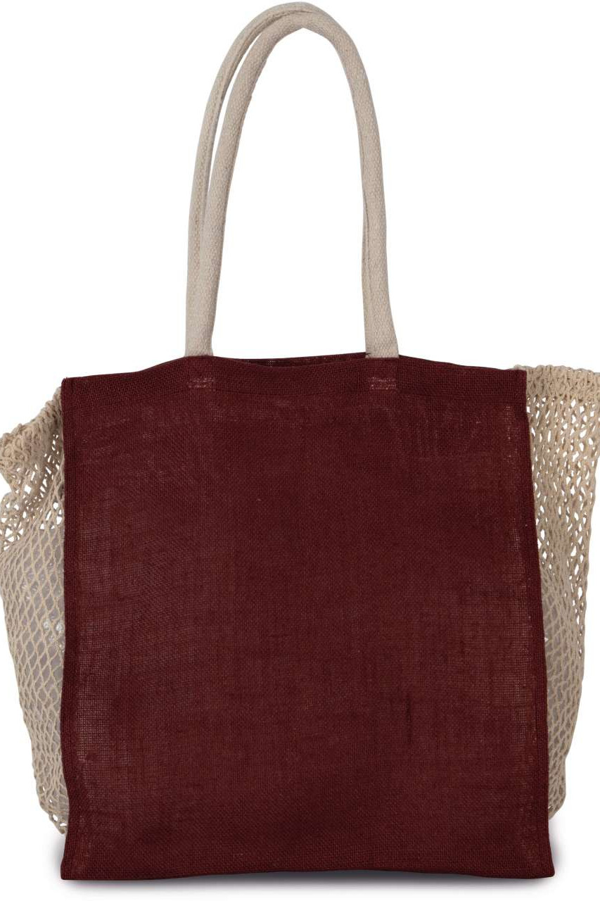 SHOPPING BAG WITH MESH GUSSET