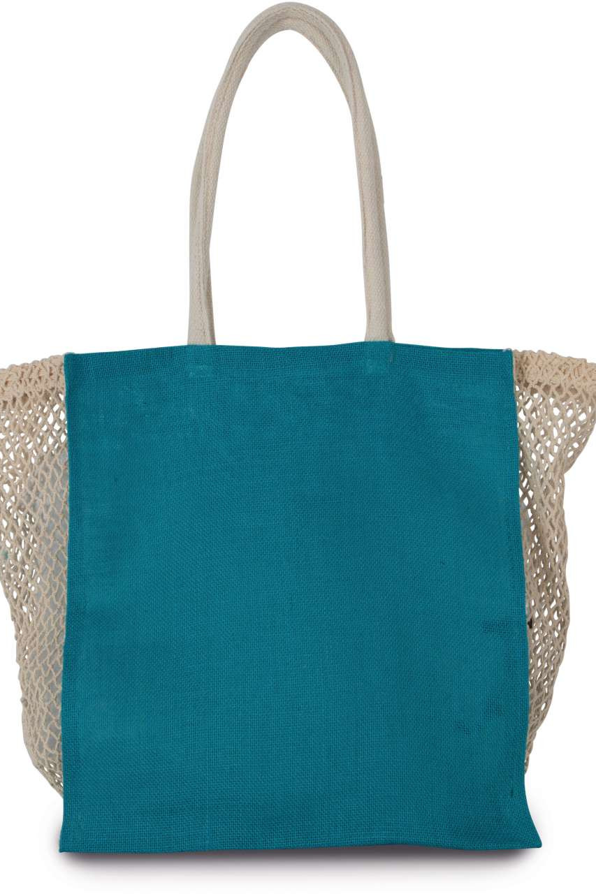 SHOPPING BAG WITH MESH GUSSET