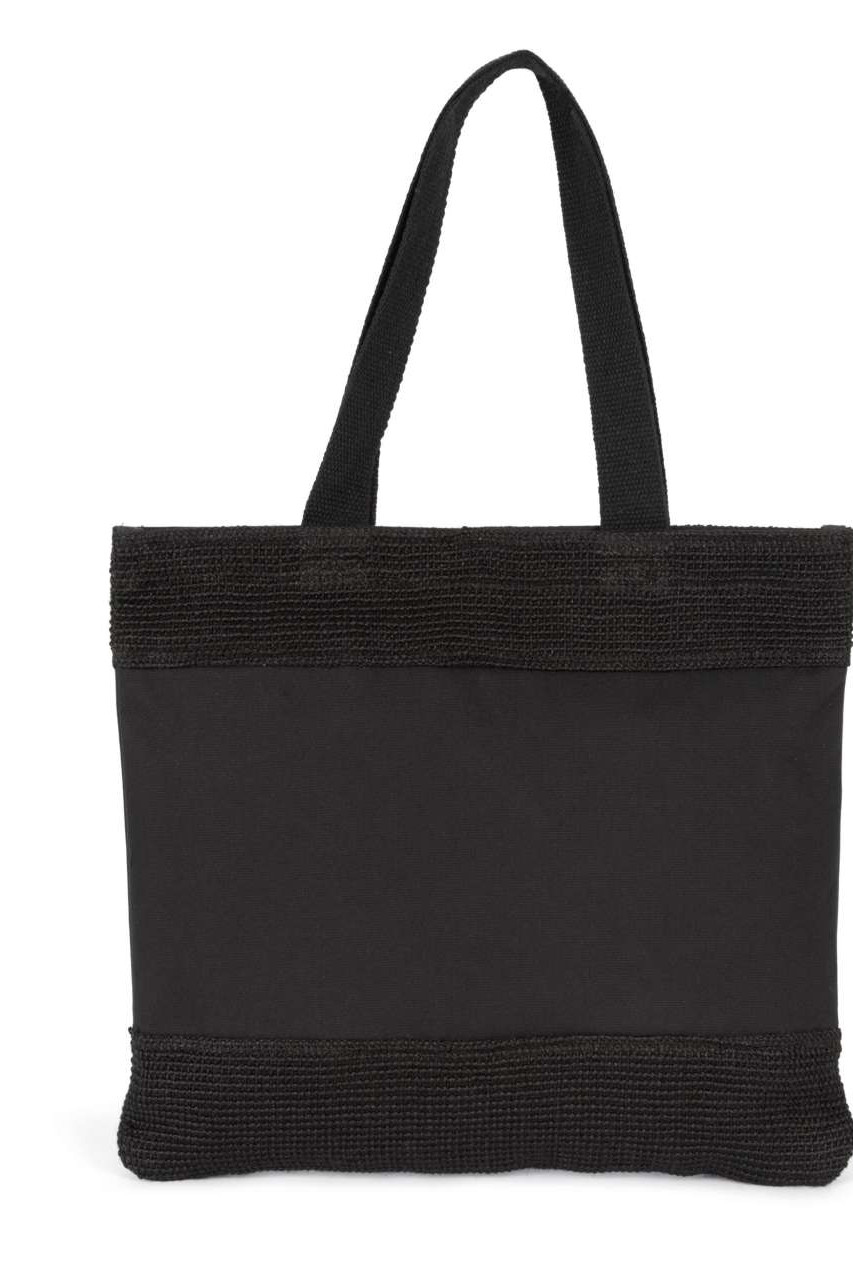 SHOPPING BAG IN COTTON AND WOVEN JUTE THREADS