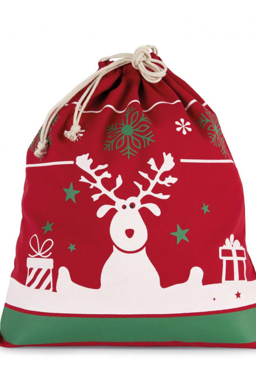 DRAWSTRING BAG WITH CHRISTMAS PATTERNS