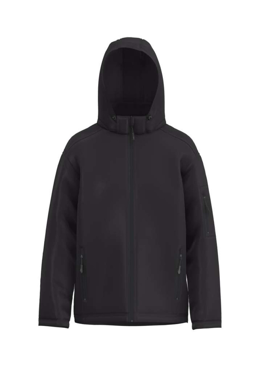 MEN’S 3-LAYER DETACHABLE HOODED SOFTSHELL JACKET