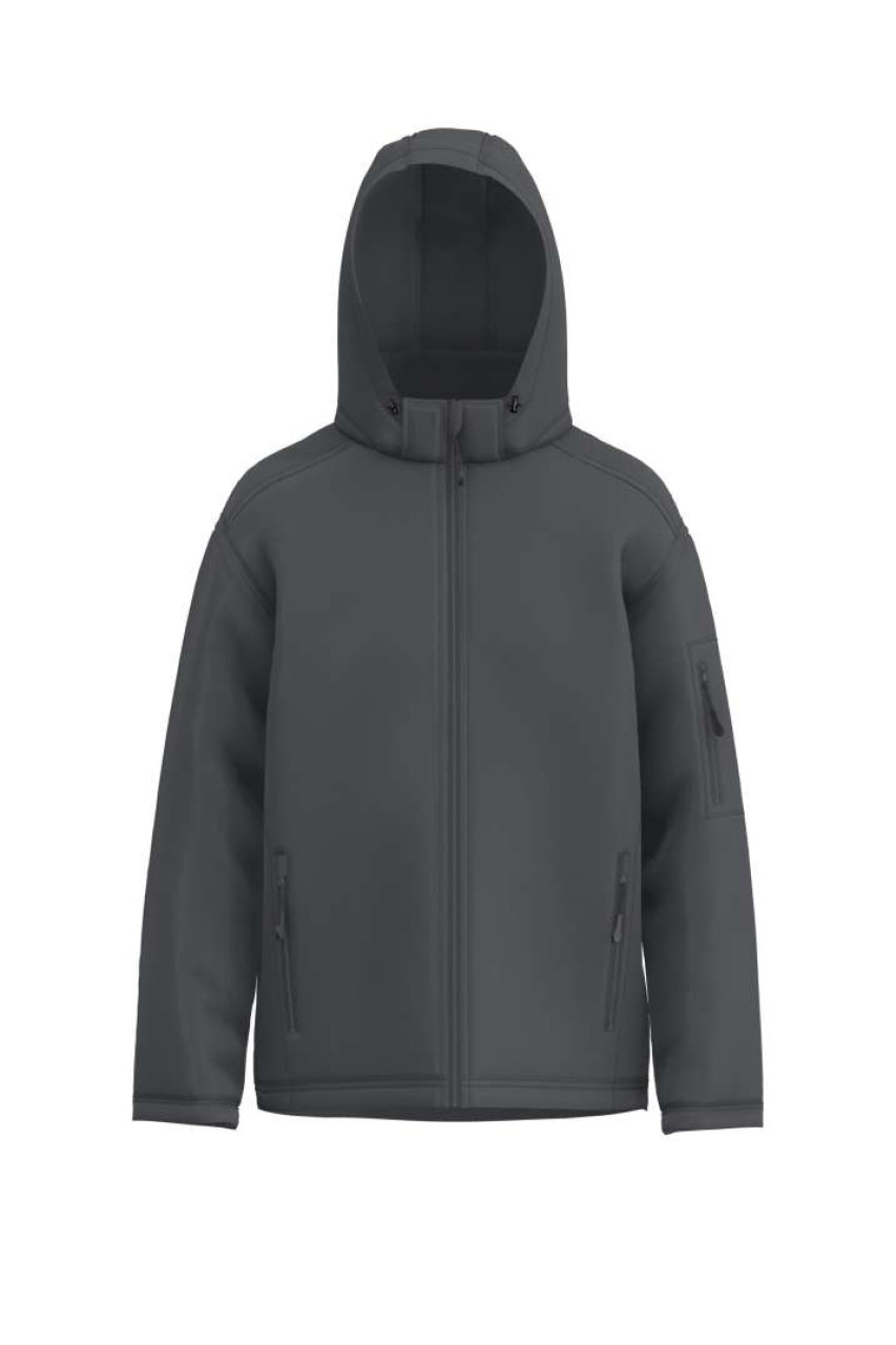 MEN’S 3-LAYER DETACHABLE HOODED SOFTSHELL JACKET