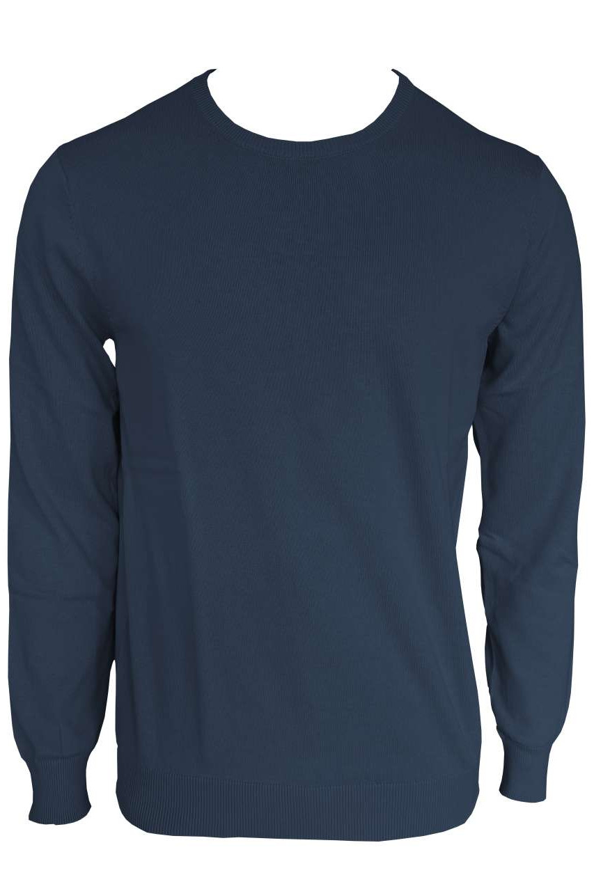 MEN’S CREW NECK FINE GAUGE COTTON PULLOVER