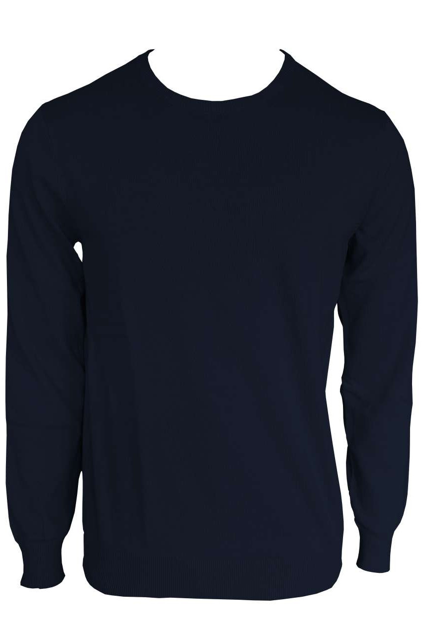 MEN’S CREW NECK FINE GAUGE COTTON PULLOVER