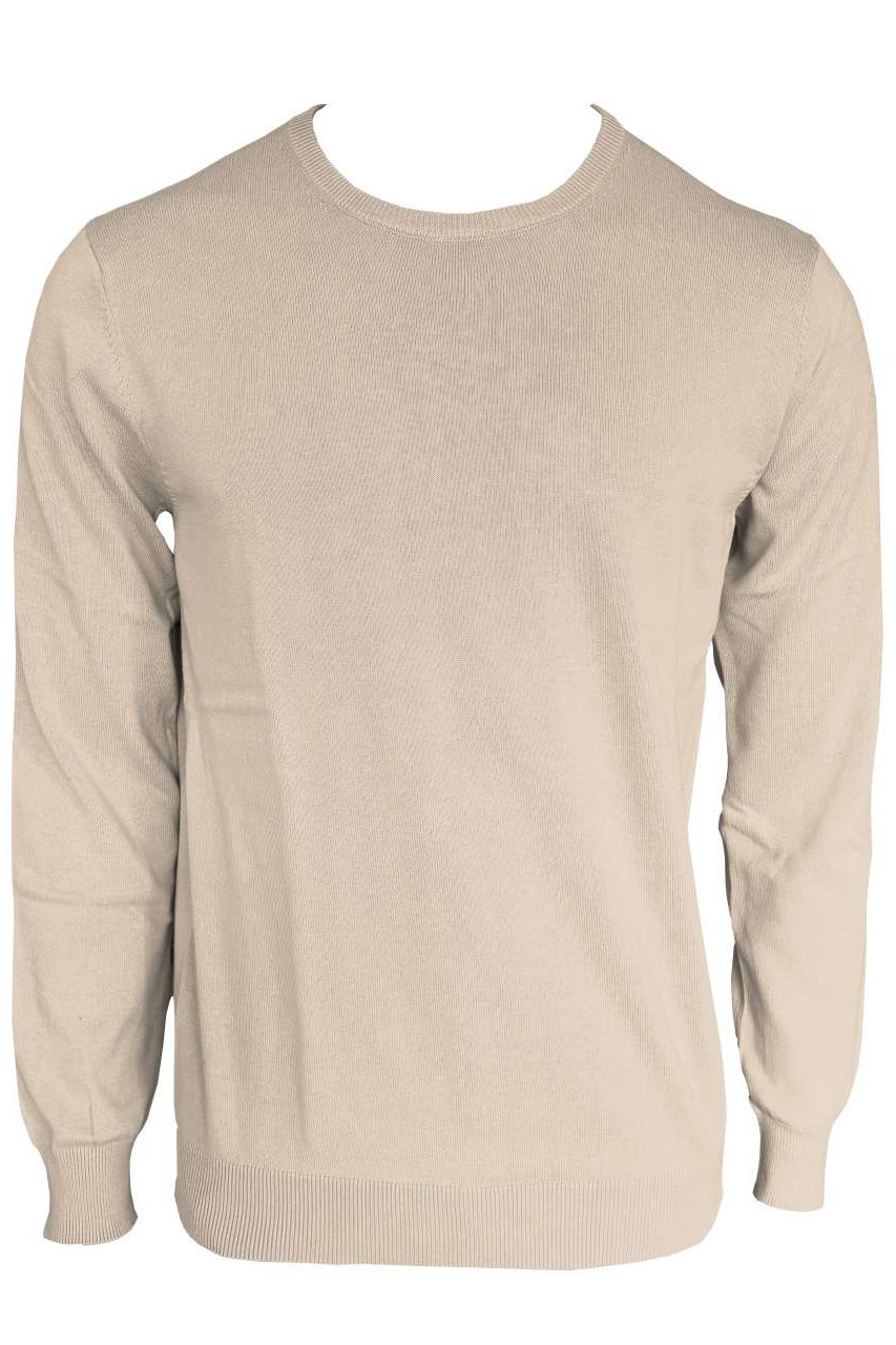MEN’S CREW NECK FINE GAUGE COTTON PULLOVER