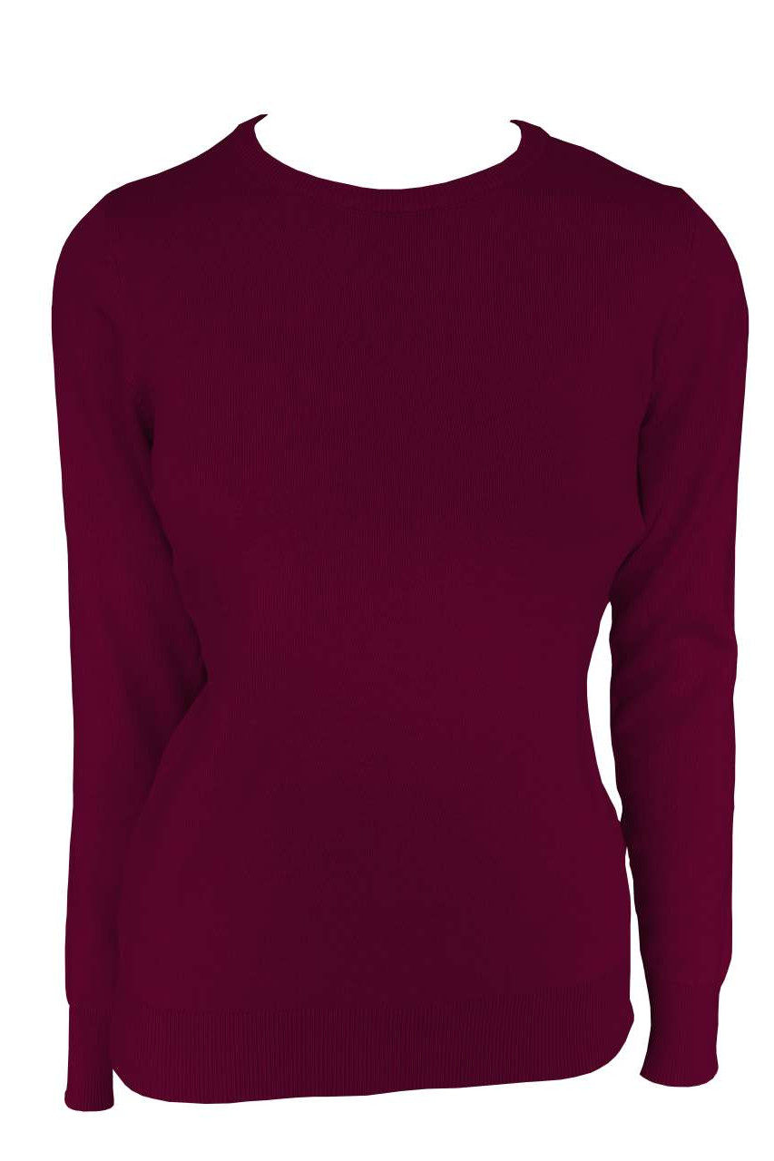 WOMEN’S CREW NECK FINE GAUGE COTTON PULLOVER