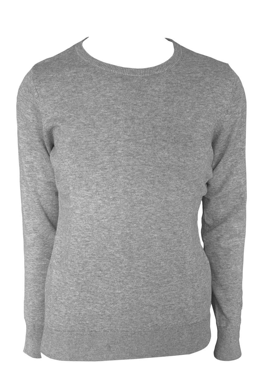 WOMEN’S CREW NECK FINE GAUGE COTTON PULLOVER