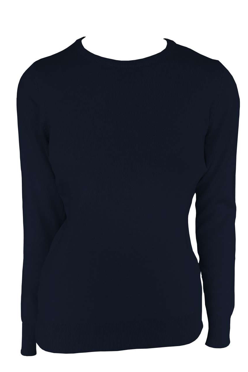 WOMEN’S CREW NECK FINE GAUGE COTTON PULLOVER