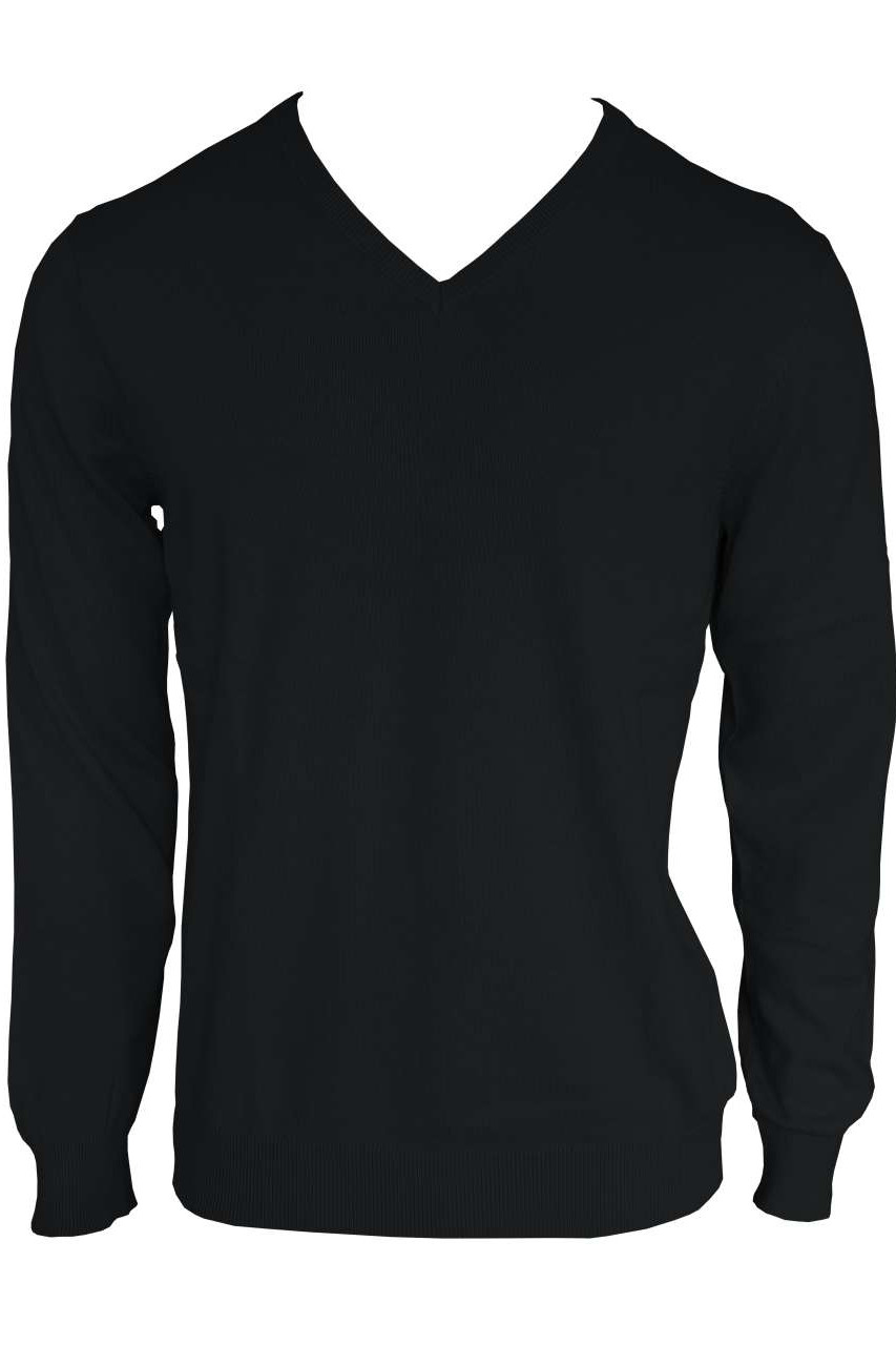 MEN’S V-NECK FINE GAUGE COTTON PULLOVER