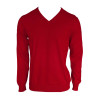 MEN’S V-NECK FINE GAUGE COTTON PULLOVER