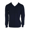 MEN’S V-NECK FINE GAUGE COTTON PULLOVER
