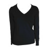 WOMEN’S V-NECK FINE GAUGE COTTON PULLOVER