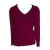 WOMEN’S V-NECK FINE GAUGE COTTON PULLOVER