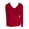 WOMEN’S V-NECK FINE GAUGE COTTON PULLOVER