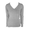 WOMEN’S V-NECK FINE GAUGE COTTON PULLOVER